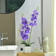 thumbnail image 6 of Faux Orchid in Vase Large Artificial Orchid in Ceramic Vase Silk Orchids with Stems Real Look Potted Phalaenopsis Flowers Arrangement Centerpiece Table Decorations for Home Decor Indoor, Purple, 6 of 7