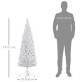 thumbnail image 3 of HOMCOM Snow Flocked Pencil Christmas Tree with Realistic Branch Tips White, 3 of 10