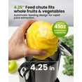 thumbnail image 4 of Cold Press Juicer Machines, 4.25'' Large Feed Chute Masticating Slow Juicer Fits Whole Fruits and Vegetables, Low Noise, Silver, 4 of 7