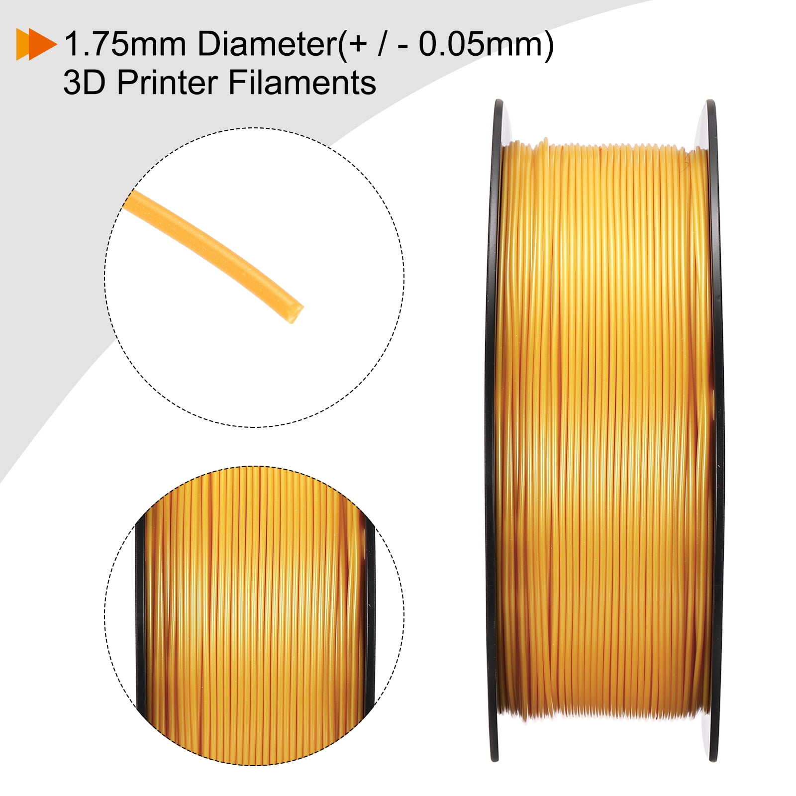 3D Printer Filament 1.75mm PLA Filaments Accuracy +/- 0.05mm Gold