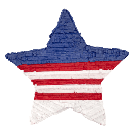 Patriotic Fourth of July Star Pinata, 21.5in x 21.5in