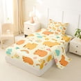 thumbnail image 2 of Erosebridal Orange Capybara Kid Twin Sheet Sets, Cartoon Flower Rainbow Bedding, 3 Pieces, 2 of 5