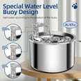 thumbnail image 5 of Dispensador de agua para mascotas de acero inoxidable, dispensador de agua para gatos con circulación automática, alimentador de agua inteligente para mascotas, agua corriente, 5 of 5