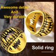 thumbnail image 4 of ORUYROP Can Engrave Men Skull Rings, Stainless Steel Statement Biker Rings, Gold Plated/Black-Send Gift Box, 4 of 7