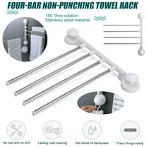 ACDANC Swing Towel Rack Wall Mounted Rotatable Towel Holder 4-Bar Kitchen Shelf Towel Hanger Bathroom Accessories - Towel Hanger Space Saving Towel Racks,No Drill Towel Rack for Bathroom,Kitchen