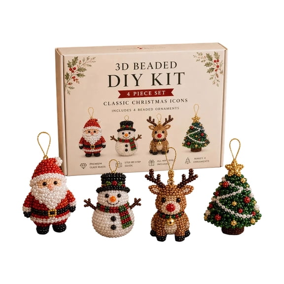 2026 New DIY 3D Bead Embroidery Kit, 3D Beaded DIY Kit, Easy DIY Beading Embroidery Kit with 4 Cute Designs for Beginners & Craft Enthusiasts,B