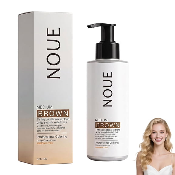 Noue Hair Color Camouflage for Gray Hair – Mediun Brown Shade, Ammonia-Free Moisturizing Formula, Gentle Daily Gray Blending, 150ML (1PCS)