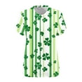 thumbnail image 5 of TKLPEHG St. Patricks Day Shirts Women Crew Neck Plus Size Tops Green Irish Shamrock Print Graphic Tee Short Sleeve Striped Shirt (Green,XXXL), 5 of 5