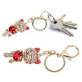 thumbnail image 4 of Red Key Chains, Cute Vivid Shiny Rhinestones Metallic Luster Small Compact Key Chains Cat Style  For Backpacks For School Bags, 4 of 8