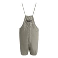 thumbnail image 6 of Riforla Women's Sleeveless Overalls Jumpsuit Casual Solid Summer Wide Leg Bib Pants Bottons Jumpsuit Romper with Pockets Short 2 Piece Sets for Women Grey XL, 6 of 6