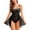 Black, variant on uublik Bodysuit Set Pajamas For Women Valentine's Day Bodysuit V Neck Sleepwear Lounge Nightgown Black