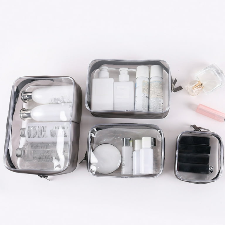 Ludlz Portable Clear Makeup Bag Zipper Waterproof Transparent Travel Storage Pouch Cosmetic Toiletry Bag Transparent PVC Waterproof Travel Cosmetic