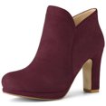 thumbnail image 1 of Unique Bargains Women's Round Toe Chunky Heels Ankle Heel Boots, 1 of 6