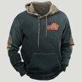 thumbnail image 2 of DODADAWANJ Mens Color Block Hoodie USA Flag Graphic Drawstring Hoodies Big and Tall Long Sleeve Pullover Sweatshirt for Travel Vacation Daily XL, 2 of 4