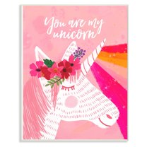 The Stupell Home Decor Collection You Are My Unicorn Rainbow Pink Wall Art