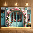 thumbnail image 2 of Floral Arch Banner with Pink Roses Party Decoration Backdrop for Garden Parties Wedding Receptions Outdoor Celebrations Photo Shoots, 2 of 7
