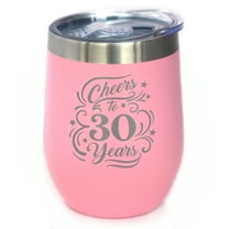 Bevvee Insulated Wine Tumbler 12 oz Cheers 30 Years 30th Birthday Gifts Tumblers