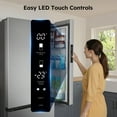 thumbnail image 2 of Simzlife 17.5 Cu. ft. French Door Refrigerator, Counter-Depth Refrigerator with Bottom Freezer, Stainless Steel, 2 of 11