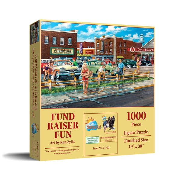 SUNSOUT INC - Fundraiser Fun - 1000 pc Jigsaw Puzzle by Artist: Ken Zylla - Finished Size 19" x 30" Vehicles - MPN# 37702