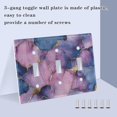 thumbnail image 3 of Yayeee Toggle Light Switch Wall Plate 3-Gang 6.37"x4.48" Decorative Outlet Cover, Watercolor Pink Marble Pattern, 3 of 7