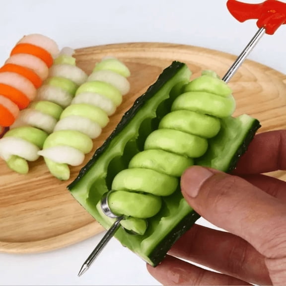 Stainless Steel Vegetable Spiral Twist Cutter, Fruit Twister Tool for Salad & Charcuterie Platter