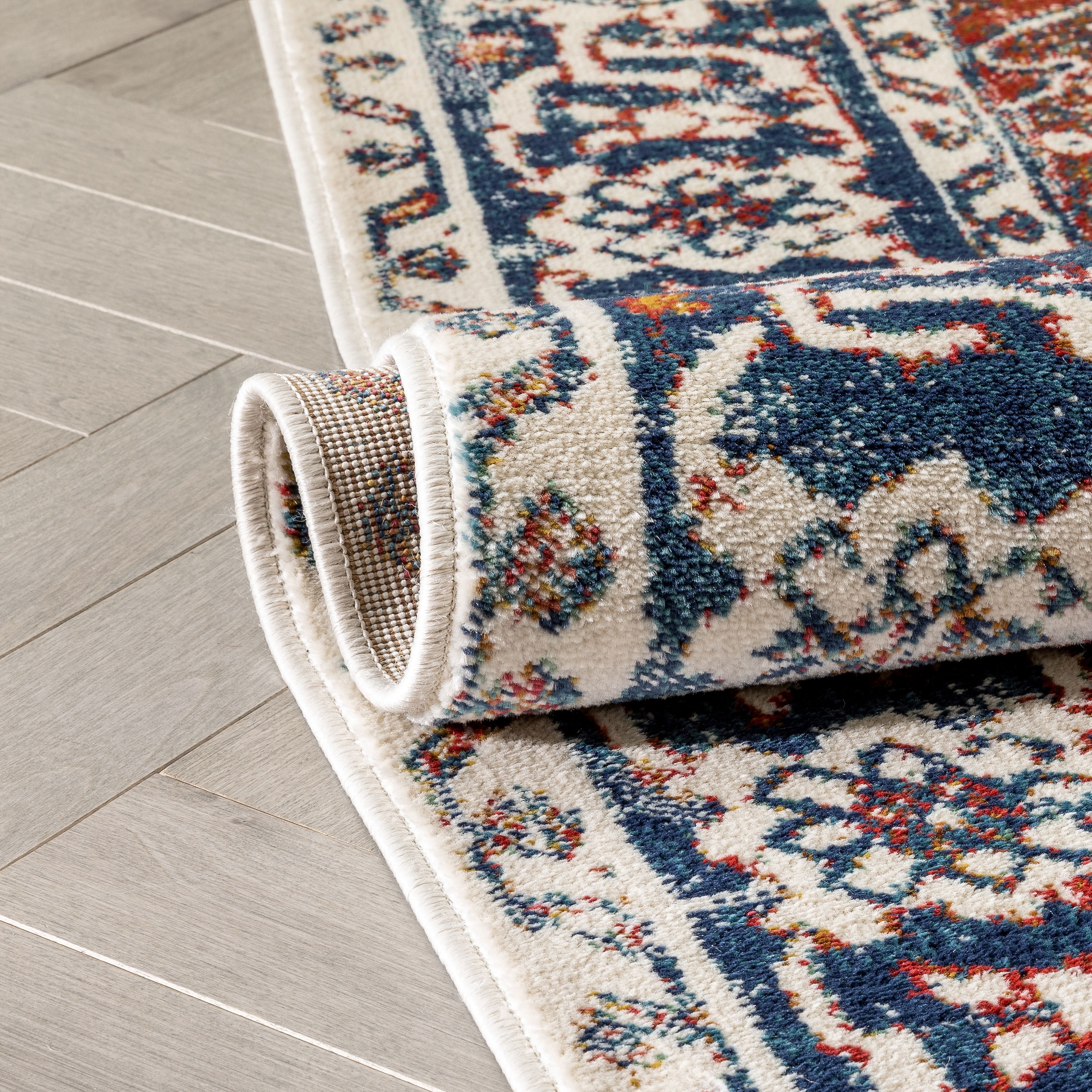 Well Woven Tulsa Arco Medallion Oriental Red Blue 2'3" x 7'3" Runner Area Rug