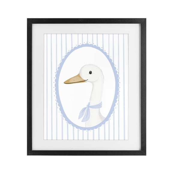 Stupell Industries Cottage Dainty Bordered Duck Black Framed Print Under Glass, 13 x 16, by Cherrywood Lane