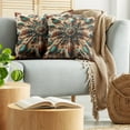 thumbnail image 5 of Ambesonne Rustic Throw Pillow Cover 2 Pack, Ethnic Southwestern Feathers, 18", Redwood and Dark Turquoise, 5 of 7