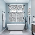thumbnail image 3 of Boho Leaf Kitchen Curtains Sets for Windows 36 Inch Length, Teal Green Spring Farmhouse Pastoral Tribal Rod Pocket Window Treatments Tier Curtains and Valances Set for Bedroom/Bathroom, 3 of 8