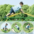 thumbnail image 4 of 13ft Geometric Dome Climber Play Center with Hammock for Kids, Outdoor Jungle Gym Supporting 1000 LBS, Backyard Play Equipment, Gift for Kids, Yellow, 4 of 9