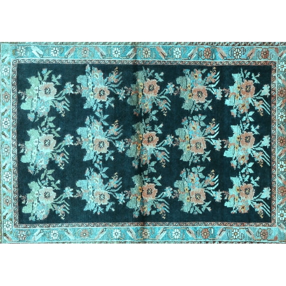 Ahgly Company Indoor Rectangle Persian Light Blue Traditional Area Rugs, 8' x 12'