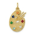 thumbnail image 5 of 14k Yellow Gold CZ Stones Artist Palette Charm Pendant, 5 of 7