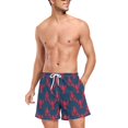 thumbnail image 3 of FORMRS Mens Swim Trunks Mesh Liner Quick Dry Casual Beach Board Shorts with Pockets, Sizes S-2XL, Blue Lobster Pattern, 3 of 9