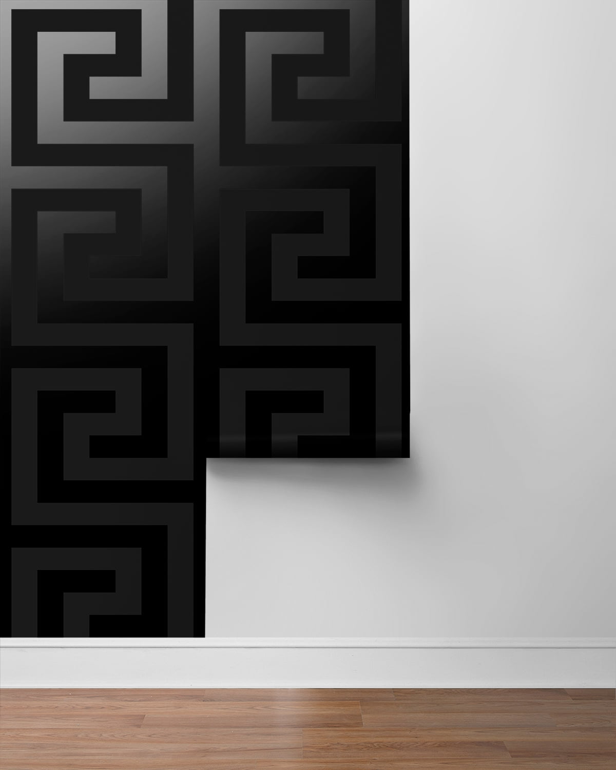 NextWall Dark Onyx Geometric Maze Peel and Stick Wallpaper - 20.9 in. W x 18 ft. L Roll