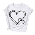 thumbnail image 4 of Neewe Women's Summer T Shirt Cute Heart Graphic Loose Tees Crew Neck Short Sleeve Casual Tops, 4 of 7
