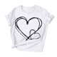 thumbnail image 4 of Xuyuer Valentine's Day women's lover printed t-shirt round neck short sleeve Shirt Women Alphabet ABC I Love You Printed T-Shirts Teacher Valentine Shirt Tees Tops, 4 of 7