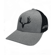 Buck Wild Charcoal Gray Hat With Black or Red Logo OSFA Flex Fit Hat