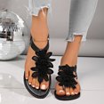 thumbnail image 3 of YOUYEDIAN Sandals for Women Summer Flat Sandals Fashion Comfortable Slippers Beach Open Toe Shoes(Black), 3 of 5