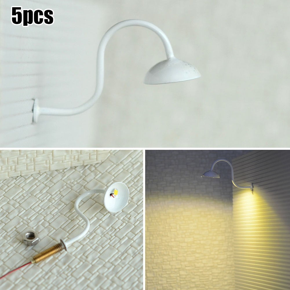 10 pcs O Scale Long Life Wall Lampposts LEDs 1:50 3V Made 