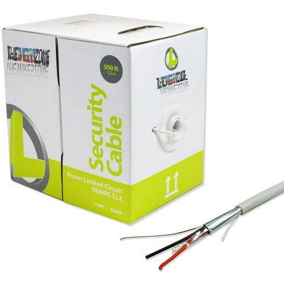 Security Wire Burglar Alarm 18/2 500FT Stranded Shielded Control Speaker Cable