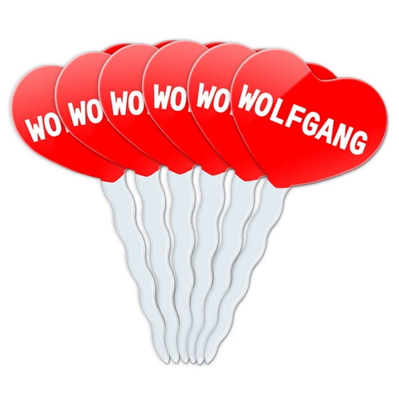 Wolfgang Heart Love Cupcake Picks Toppers - Set of 6