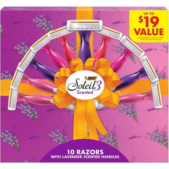 BIC Soleil 3 Scented Women's Manual Razors, 10 Count, Assorted Colors