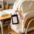 thumbnail image 5 of ID Badge Holder Card Case Lanyard Card Holder Star Design Photo Card Protector Bus Pass Key Card Holder PU Badge Case Office School Commute Travel Daily Accessory Keychain Carry, 5 of 6