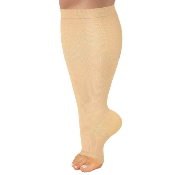 Compression Socks for Women – Fashion Travel Hose for Flying & Recovery Women Solid Compression Socks Sports Socks Casual Calf Plus Size Compression Socks