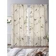thumbnail image 3 of Sparrow Sheer Curtains 84 Inch Length 2 Panels Set Window Treatments, Spring Birds on The Branches Retro Country Beige Rod Pocket Semi Curtains for Living Room/Bedroom/Kitchen Décor, 104"W x 84"L, 3 of 7
