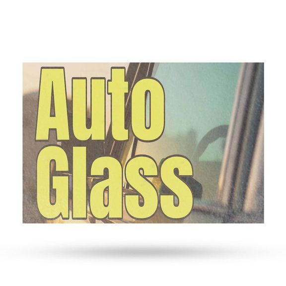 Auto Glass Vinyl Decal 12 Inch x 16 Inch Weatherproof Heavy-Duty Adhesive Backing | Windshield Repair, Replacement Services, Durable Material | Made in USA