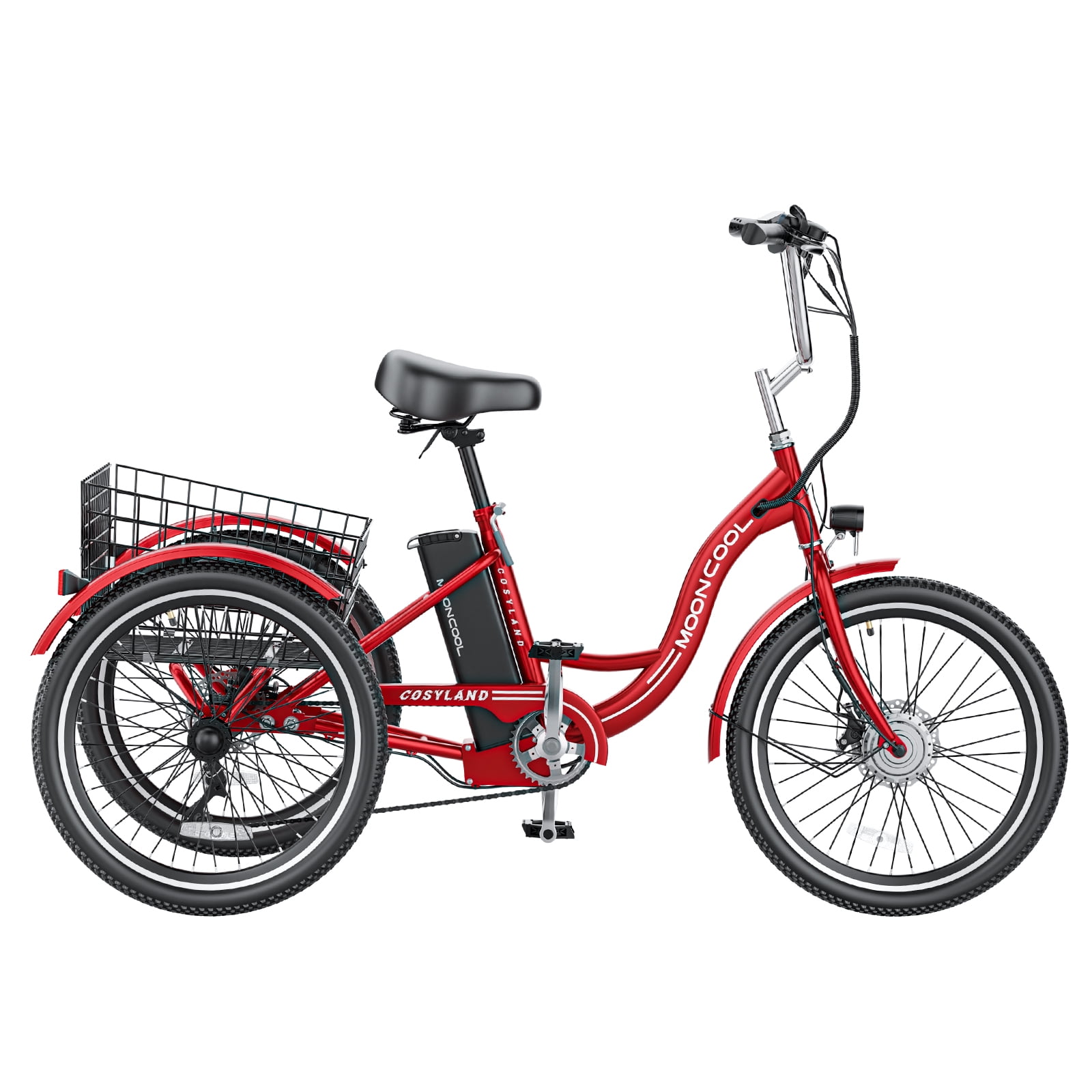 MOPHOTO Mooncool Electric Tricycle for Adults with Basket, 350W 36V