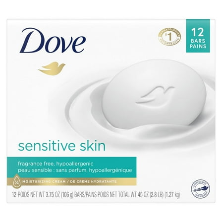 Dove Sensitive Skin Moisturizing Beauty Bars - 12 ct
