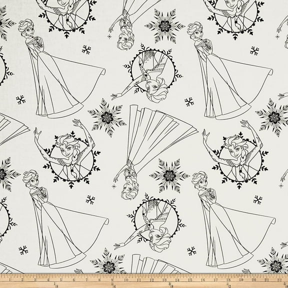 Disney Frozen Elsa White 100% Cotton Quilt Fabric By The Yard