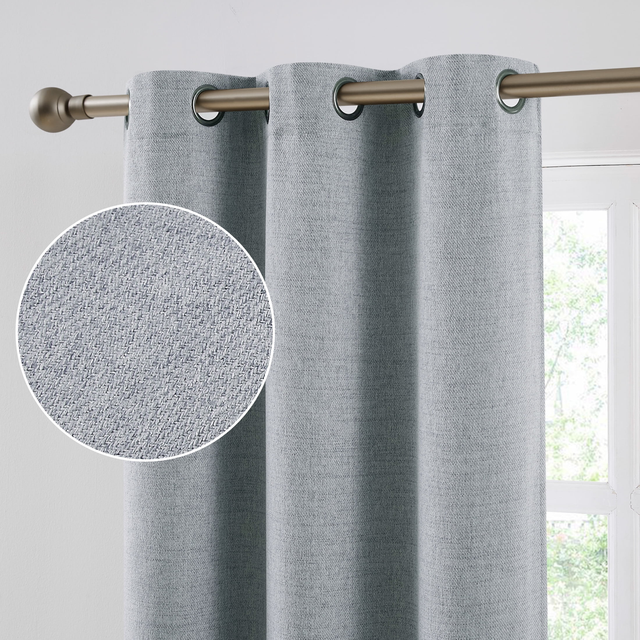 Brookstone Blue Josie Blackout Grommet 38" W x 84" L Window Curtain Panel Pairs